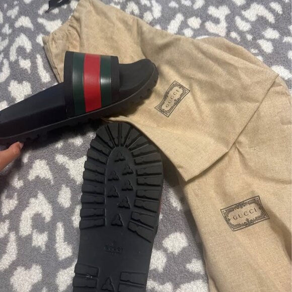 Men's Gucci Web Slide - Black - Picture 7 of 8